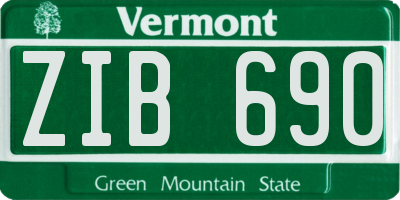 VT license plate ZIB690
