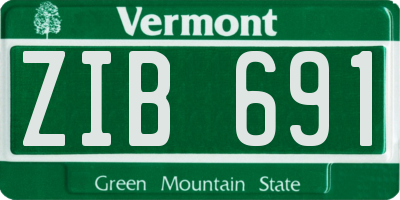 VT license plate ZIB691