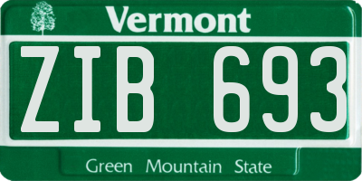VT license plate ZIB693