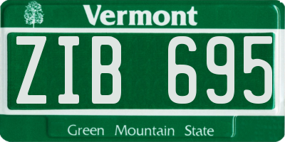 VT license plate ZIB695