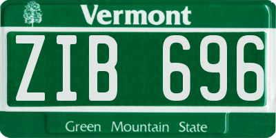 VT license plate ZIB696