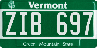 VT license plate ZIB697