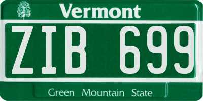 VT license plate ZIB699