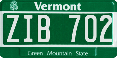 VT license plate ZIB702