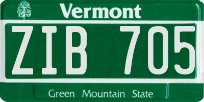 VT license plate ZIB705