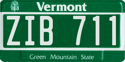 VT license plate ZIB711