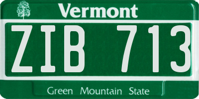 VT license plate ZIB713