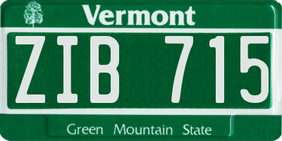 VT license plate ZIB715