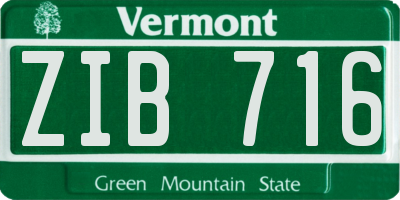 VT license plate ZIB716