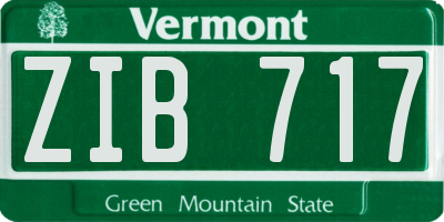 VT license plate ZIB717