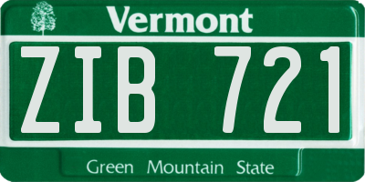VT license plate ZIB721