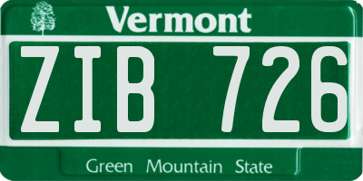 VT license plate ZIB726