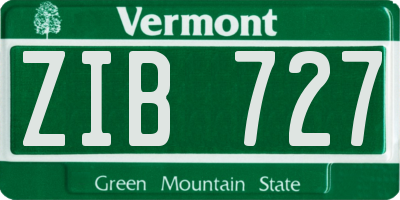 VT license plate ZIB727