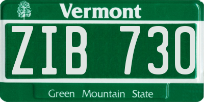 VT license plate ZIB730