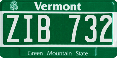 VT license plate ZIB732