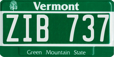 VT license plate ZIB737