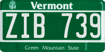 VT license plate ZIB739