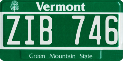 VT license plate ZIB746