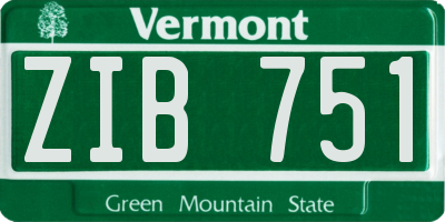 VT license plate ZIB751