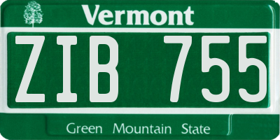 VT license plate ZIB755