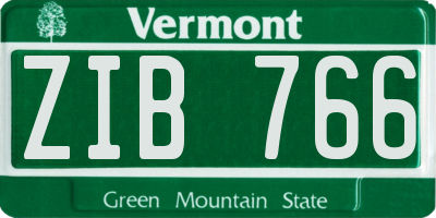 VT license plate ZIB766