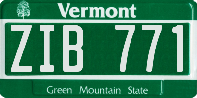 VT license plate ZIB771