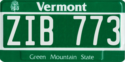 VT license plate ZIB773
