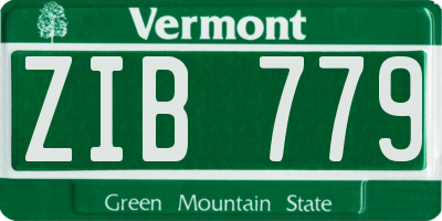 VT license plate ZIB779