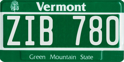 VT license plate ZIB780