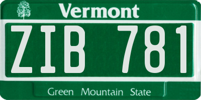 VT license plate ZIB781