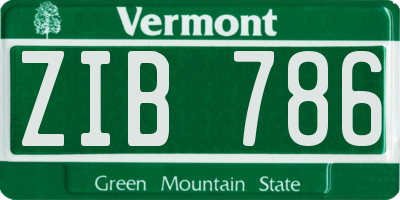 VT license plate ZIB786