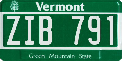 VT license plate ZIB791
