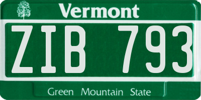 VT license plate ZIB793