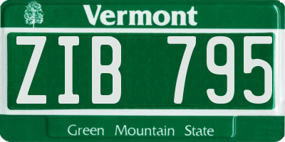 VT license plate ZIB795