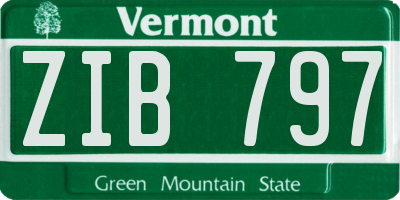 VT license plate ZIB797