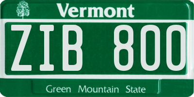 VT license plate ZIB800