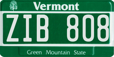 VT license plate ZIB808
