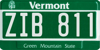 VT license plate ZIB811