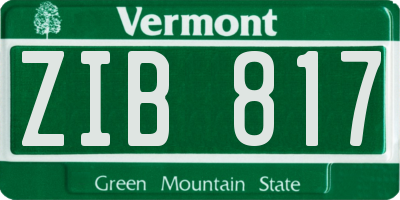 VT license plate ZIB817