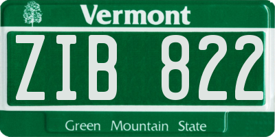 VT license plate ZIB822