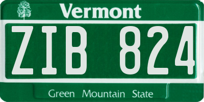 VT license plate ZIB824