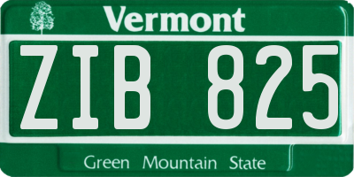 VT license plate ZIB825