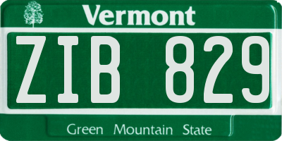 VT license plate ZIB829