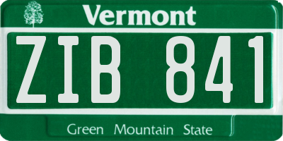 VT license plate ZIB841