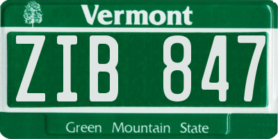 VT license plate ZIB847