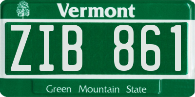 VT license plate ZIB861