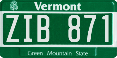 VT license plate ZIB871