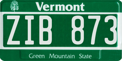 VT license plate ZIB873