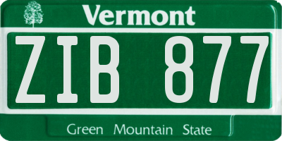 VT license plate ZIB877
