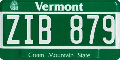 VT license plate ZIB879